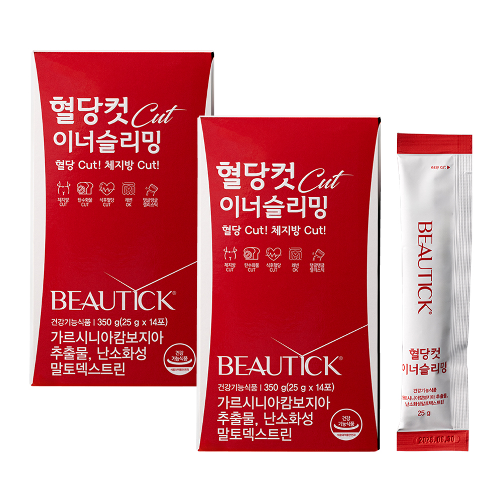 <b>뷰틱</b> 혈당컷 <b>이너슬리밍</b> 350g (25g x 14포) x 2개 총 28일분