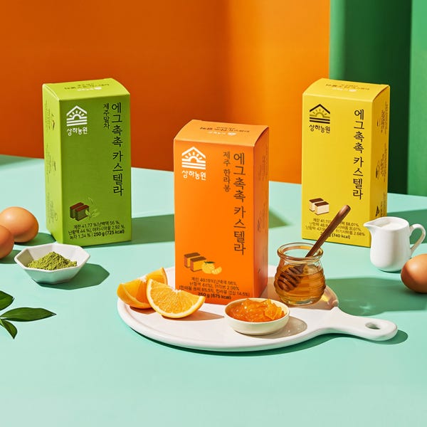 [슈퍼적립] 상하농원 에그촉촉 카스텔라 오리지널/말차/한라봉 250g 혼합 세트