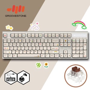 그루브스톤 GV10 수제윤활 유선 기계식키보드 따뜻한크레용, 저소음갈축, 38g