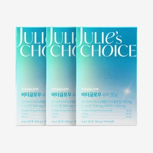 줄리스초이스 비타글로우 비타민C 민티브라이트뉴 애플민트맛 분말 슈퍼토닝 30포, 3개