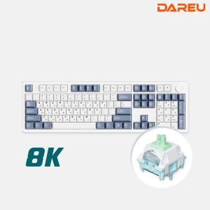 다얼유 EK106PRO 8K 유선 기계식 키보드 풀배열 화이트, 클라우드축