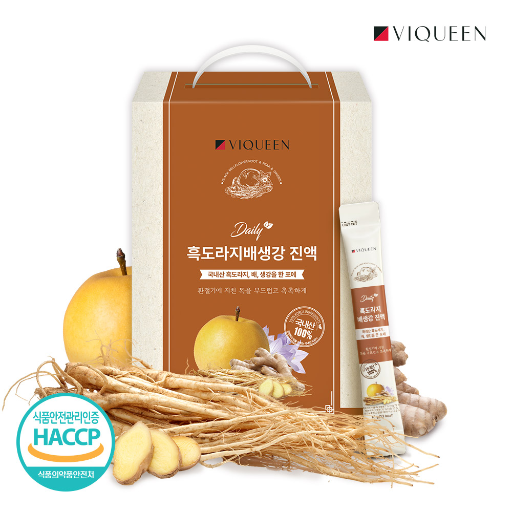 바이퀸 데일리 국산 흑도라지 <b>배</b> 생강 진액 대용량 15g x 100포