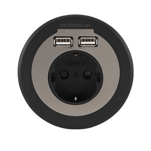원형 빌트인 콘센트 USB 동시충전 매립형 블랙