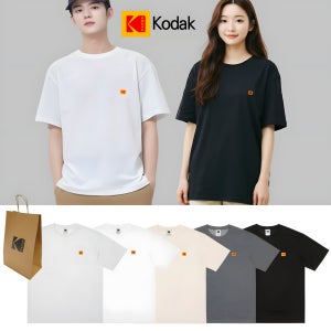 코닥 반팔티 소로나 코닥어패럴 반팔티셔츠 남자 대학생 옷 kodak 커플티 면 흰티 기본