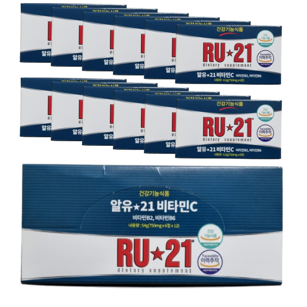 알유21 <b>비타민C 750mg</b> 6정 x 12박스 RU21