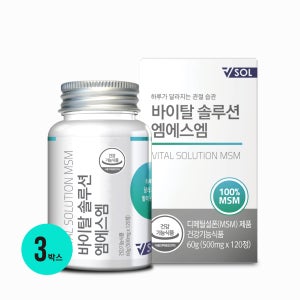 바이탈솔루션 엠에스엠 MSM 120정, 3개