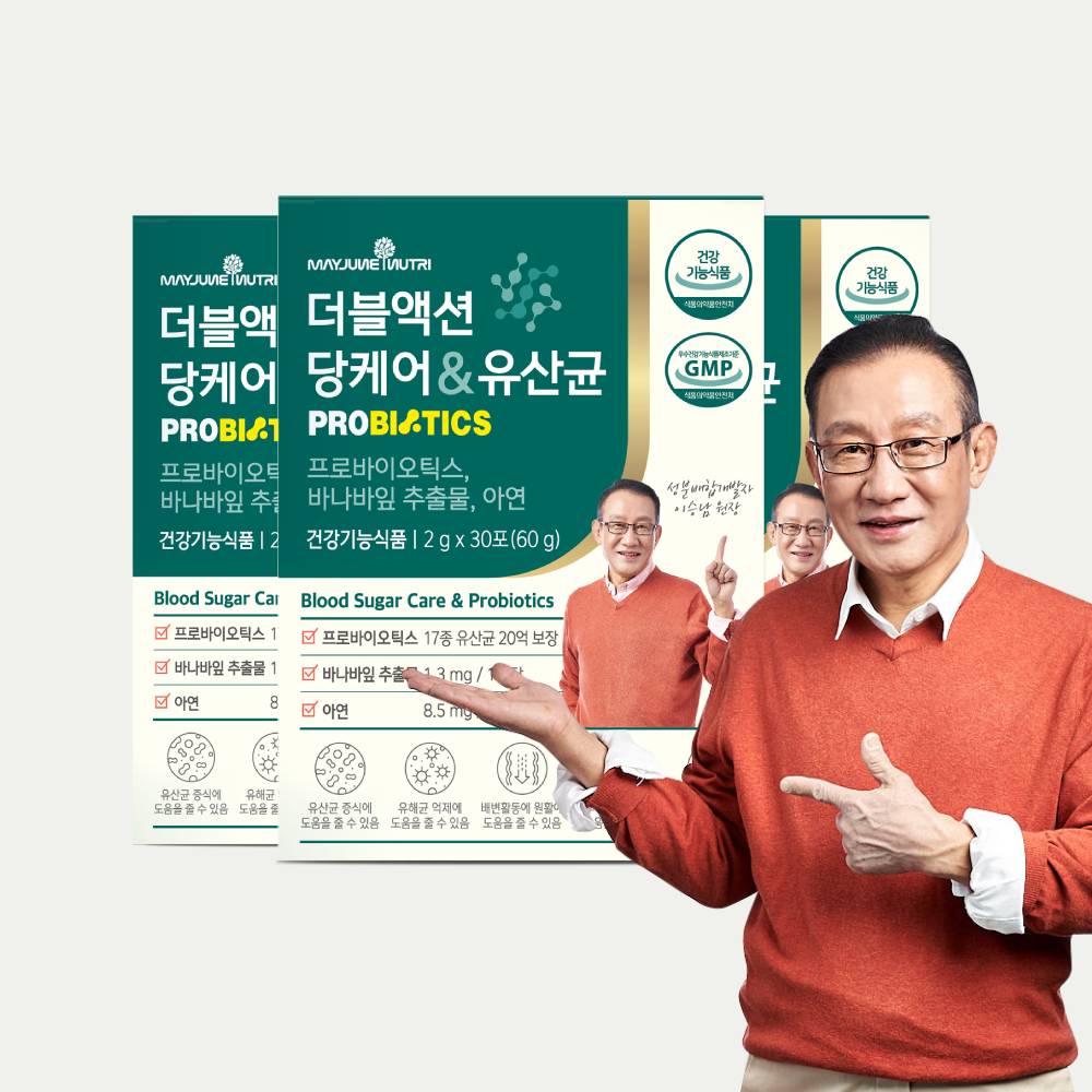 메이준뉴트리 이승남 더블액션 당케어 &amp; 유산균 30포, 3개