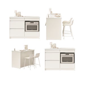 트라움 아일랜드식탁 홈바 광파오븐 수납장 전자렌지 전기밥솥 선반 싱크대 인조대리석 조리대