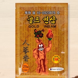 골드 인삼 파스 한방 패치 건강 패드 홍삼 파스 25매입