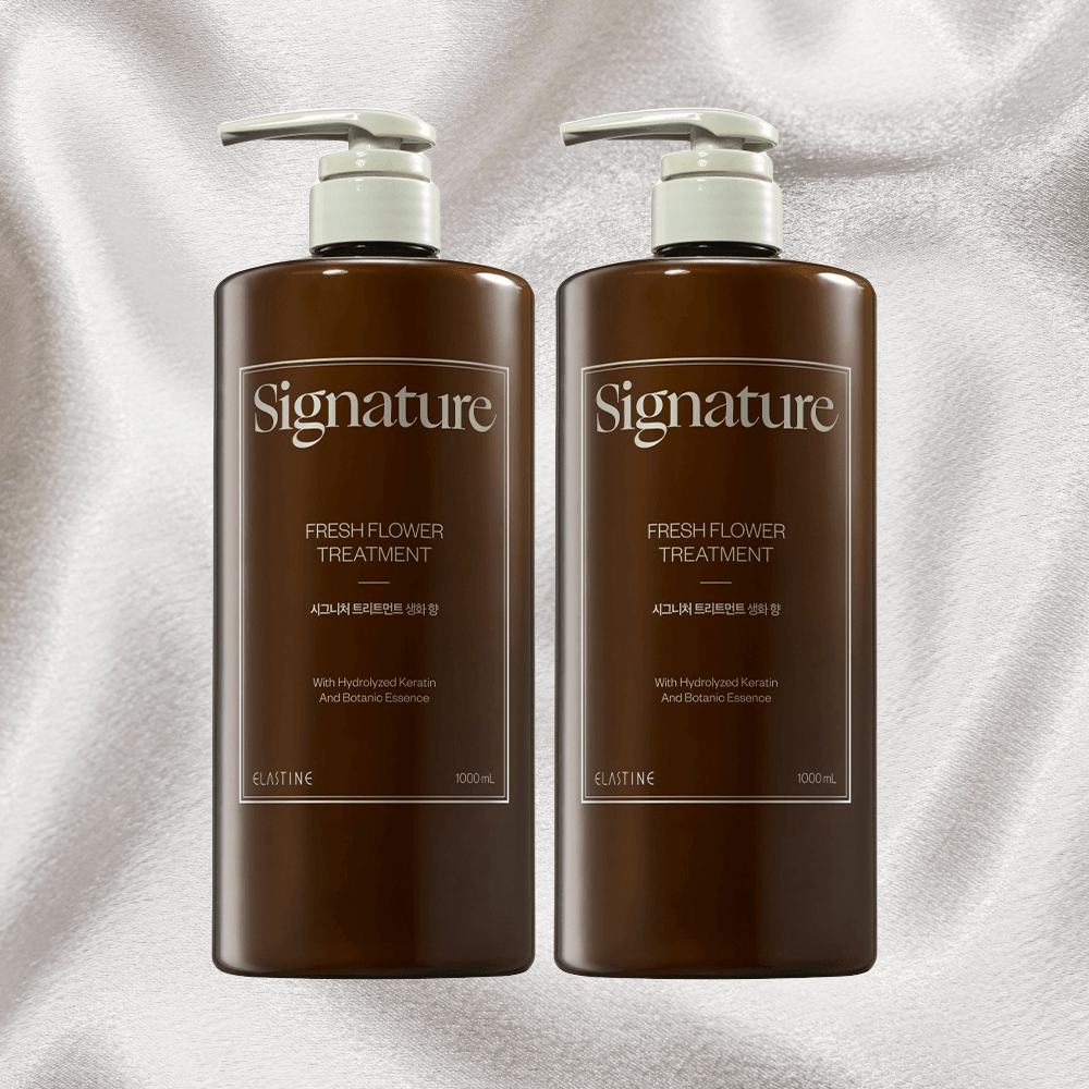 엘라스틴트리트먼트 <b>시그니처</b> 클리닉 생화향 트리트먼트 손상모발<b>케어</b> 1000ml 2개