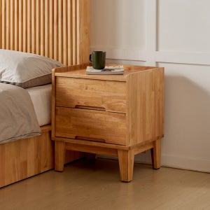 브리튼 2단 원목협탁 미니 틈새 침대협탁 내추럴