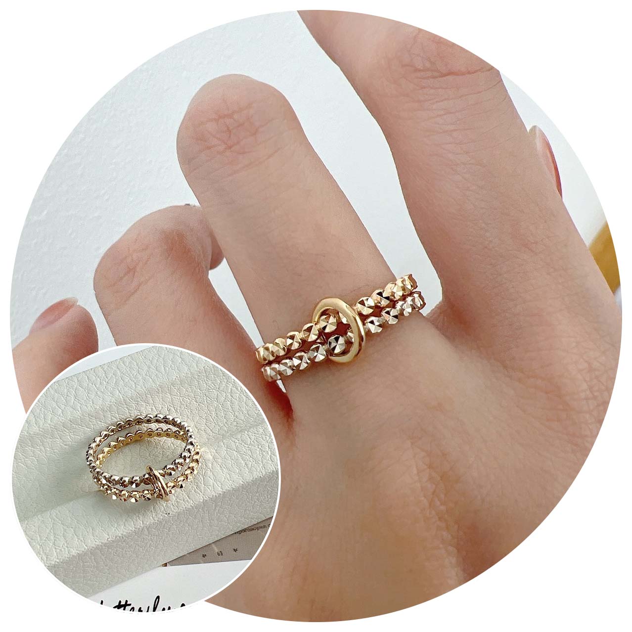 14k 재주문 많은 컷팅 투링 반지 다이아듀