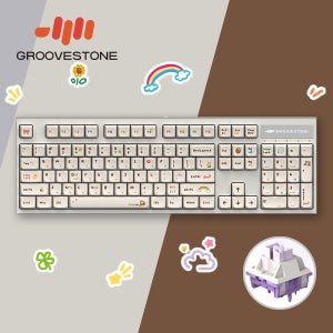 그루브스톤 GV10 예쁜 키보드 따듯한 크레용 GA, 저소음 밀키축 38G