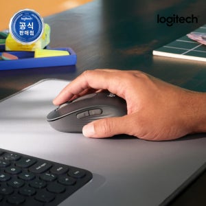 [오!로지][N배송] 로지텍코리아 공식 시그니처 M650 무소음 무선 마우스 그래파이트(L)