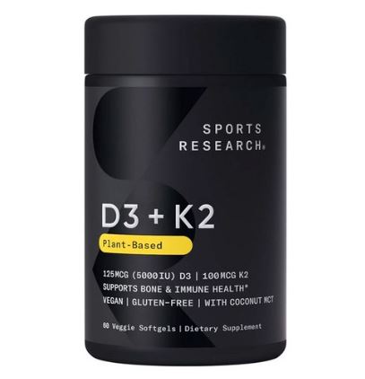 스포츠리서치 <b>비타민d5000iud3</b> + K2 60정 베지캡 비타민D3 5000IU