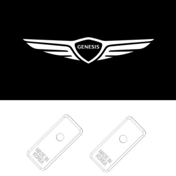 GV80 제네시스 도어라이트 순정 교체형 날개형로고 LED 도어빔 G80 GV70 BH EQ900 G90
