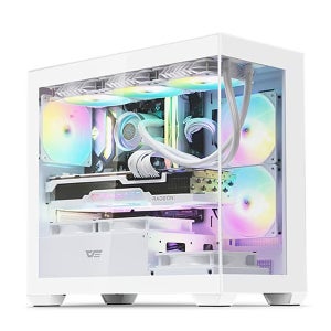 다크플래쉬 DS900M RGB 강화유리 화이트 PC 본체 데스크탑 어항 케이스