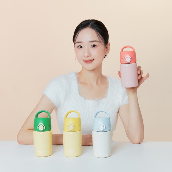 주니 입모아컵 원터치 스테인리스 텀블러 240ml