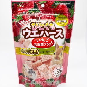 일본 마루칸(Marukan) 햄스터용 간식 바삭바삭! 한입 웨하스 딸기맛 약 55개입