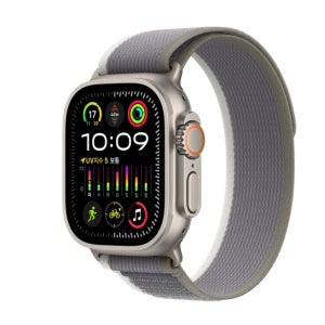 Apple Watch Ultra2 49mm GPS+Cellular 내추럴 티타늄/그린/그레이 트레일 루프 MRF33KH/A