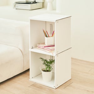 종이책장 화이트34 1단 2개 전면 간이 책꽂이 장난감 사무실 수납 정리