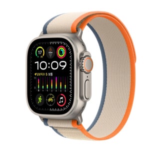 Apple Watch Ultra2 49mm GPS+Cell 내추럴 티타늄/오렌지/베이지 트레일 루프 MRF13KH/A
