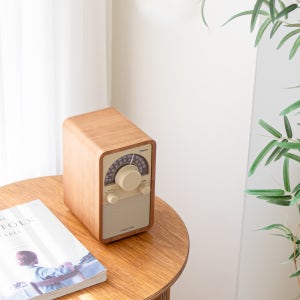 산진 SANGEAN WR-15BT 레트로 블루투스 FM 우드 라디오