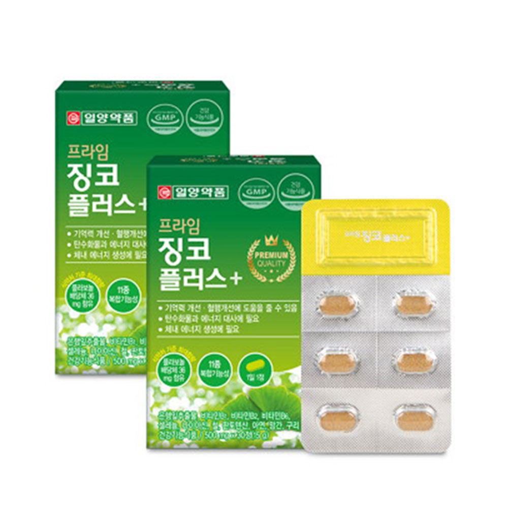 일양 징코 플러스 은행잎 추출물 효능 플라보놀배당체 뇌 기억력 혈행 60정