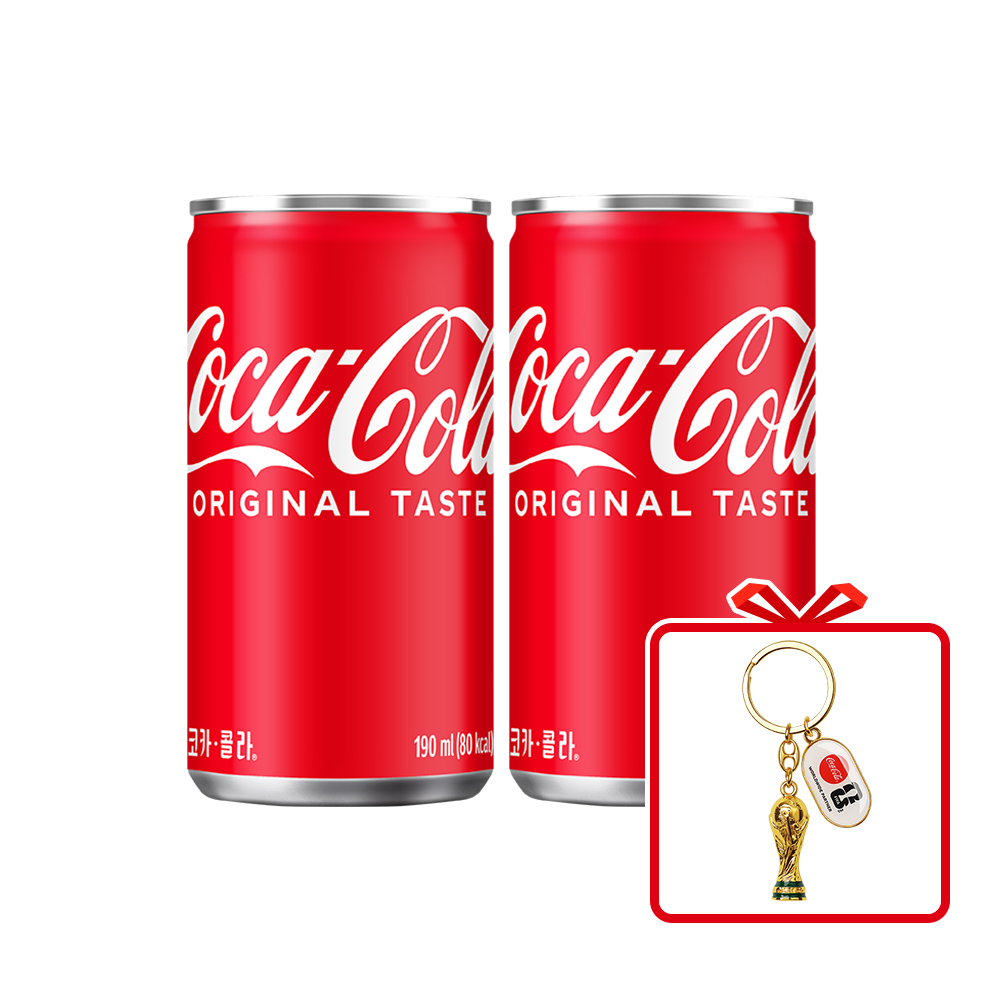 Coca-Cola CAN 190ml 60ea (2x30 packs) + World Cup Trophy Keyring (Optional)