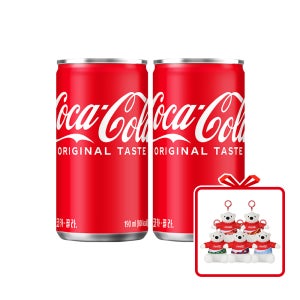 코카-콜라 CAN 190ml 60개(2x30입) + 월드컵 폴라베어 키링 (옵션선택, 랜덤 1종)