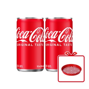 (공식) 코카-콜라 CAN 190ml 60개(2x30입) + 코카콜라 대형 원형 트레이 (옵션선택)