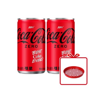 (공식) 코카-콜라 제로 CAN 190ml 60개(2x30입) + 코카콜라 대형 원형 트레이 (옵션선택)
