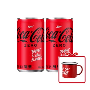 (공식) 코카-콜라 제로 CAN 190ml 60개(2x30입) + 코카콜라 법랑 머그컵 (옵션선택)