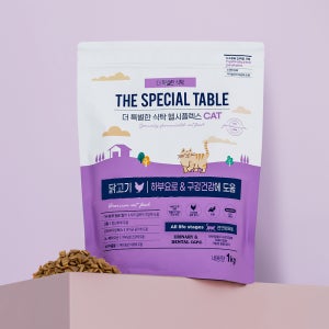 [더특별한식탁] 고양이 사료 헬시플렉스 가수분해 저알러지 헤어볼 치석제거 닭고기, 1kg, 1개