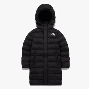 노스페이스 키즈 간절기 경량 롱패딩 점퍼 24FW 키즈 데이라이트 티볼 코트 NJ3NQ58S BLK