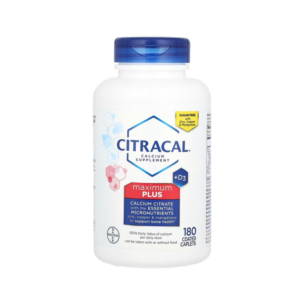 <b>Citracal</b> 시트라칼 칼슘 써플리먼트 맥시멈 플러스+D3 180당의정 아연 구리 <b>망간</b>