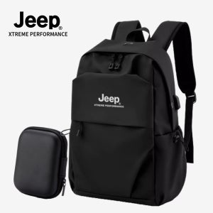 JEEP xtreme performance 대학생 백팩 가방 방수 노트북 책가방 여행용 백팩 가벼운 경량 파우치 2종