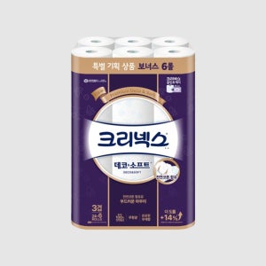 크리넥스 데코앤소프트 화장지 휴지 3겹 30롤 1팩