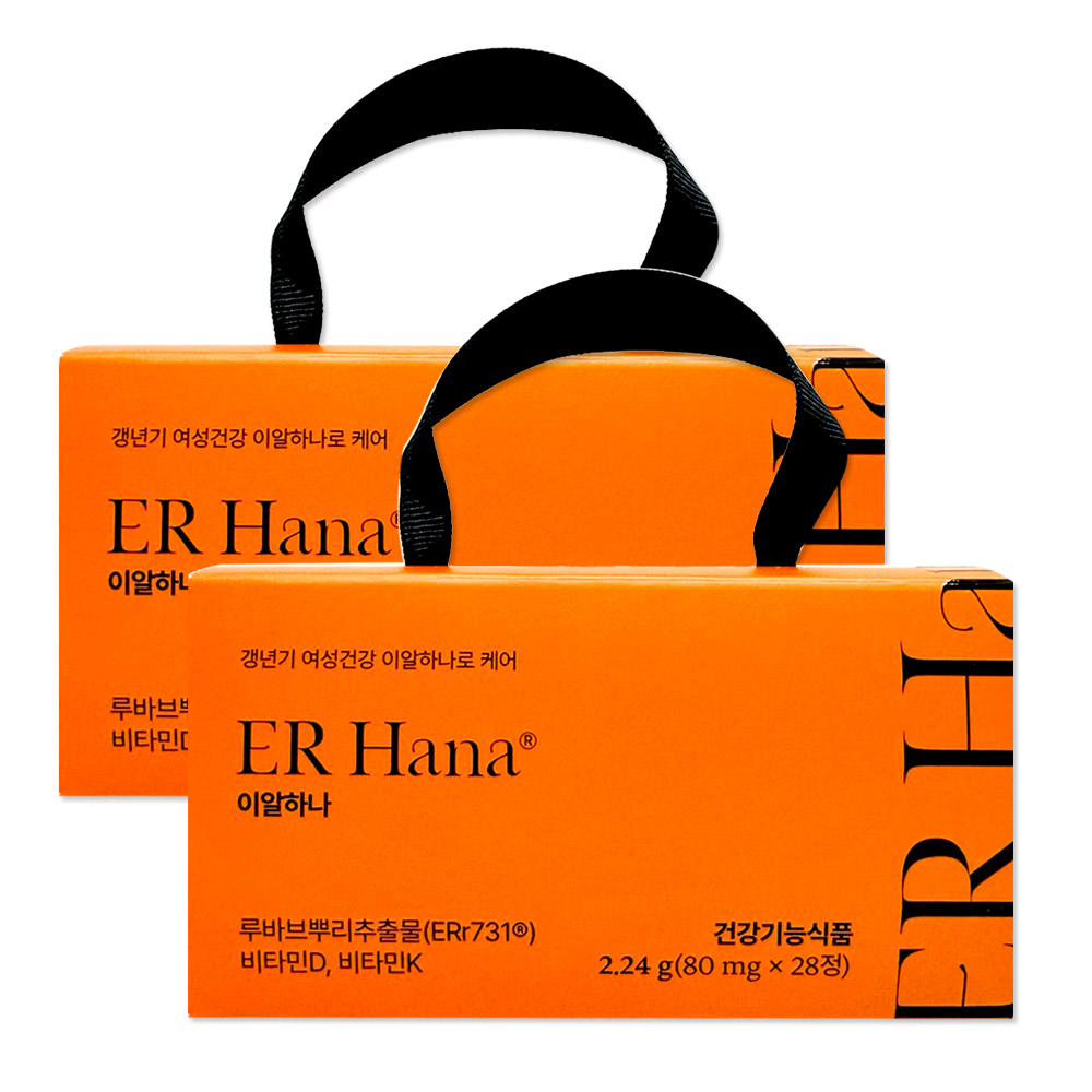 갱년기 여성 이알하나 80mg 2박스 ERr731 <b>루바브뿌리 추출물</b>