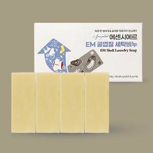 [쟁여두기] 에센시에르 EM 굴껍질 무첨가 찌든때 빨래 세탁비누 130g, 4개