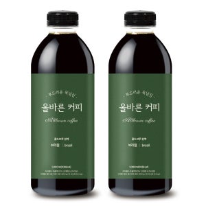 올바른커피 콜드브루 커피 원액 브라질 2병 더치커피 2,000ml