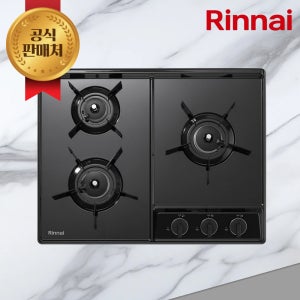 린나이 빌트인 가스레인지 3구 매립형 블랙법랑 가스쿡탑 RBR-NC310DJ LNG