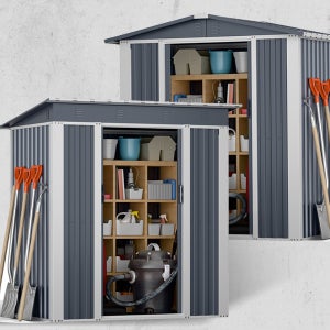 지키미닷컴 조립식창고 스틸창고 6x4 슬로웁타입 플랫타입 조립이 쉬운 프리미엄 야외 미니 소형 이동식 간이 전원주택