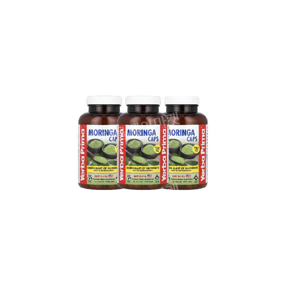 2+1 <b>예르바 프리마</b> 모링가잎 모링가 녹색채소 모링가캡슐 Moringa 400mg 180정