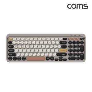 Coms 블루투스 무선키보드 Bluetooth Brown 듀얼모드 지원