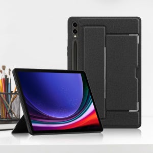 갤럭시탭 케이스 커버 범퍼 세로 거치 킥쉘 블랙, 갤럭시 탭 S9 FE+