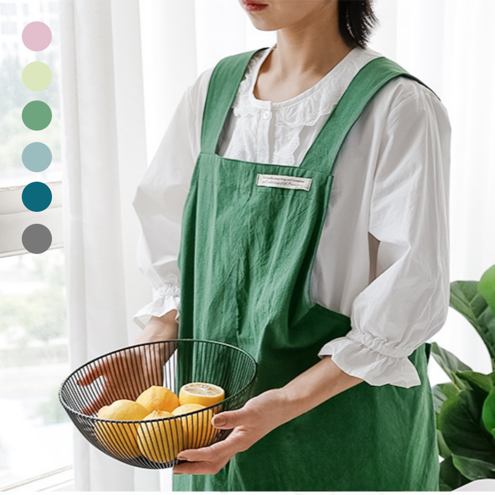 모던스타일 피부트러블 없는 천연소재 리네아 앞치마 가정 어린이집 요양원 공방 화원