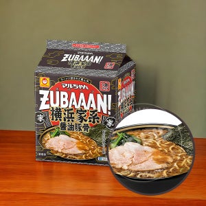 일본 봉지라면 마루짱 즈반 ZUBAAAN 라멘 3봉입 요코하마 이에케 간장 돈코츠, 390g, 1개