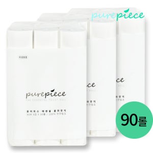 퓨어피스 먼지없는 천연펄프 두루마리 롤화장지 30m, 30롤, 3팩