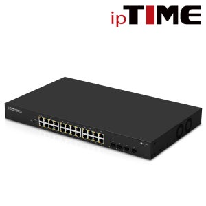 아이피타임, PoE24004M 24포트 PoE LAN 지원 허브 기가비트 4포트 SFP